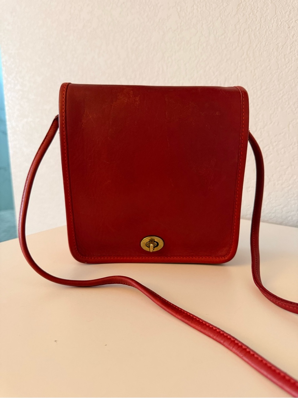 Coach vintage Red Leather Crossbody Bag